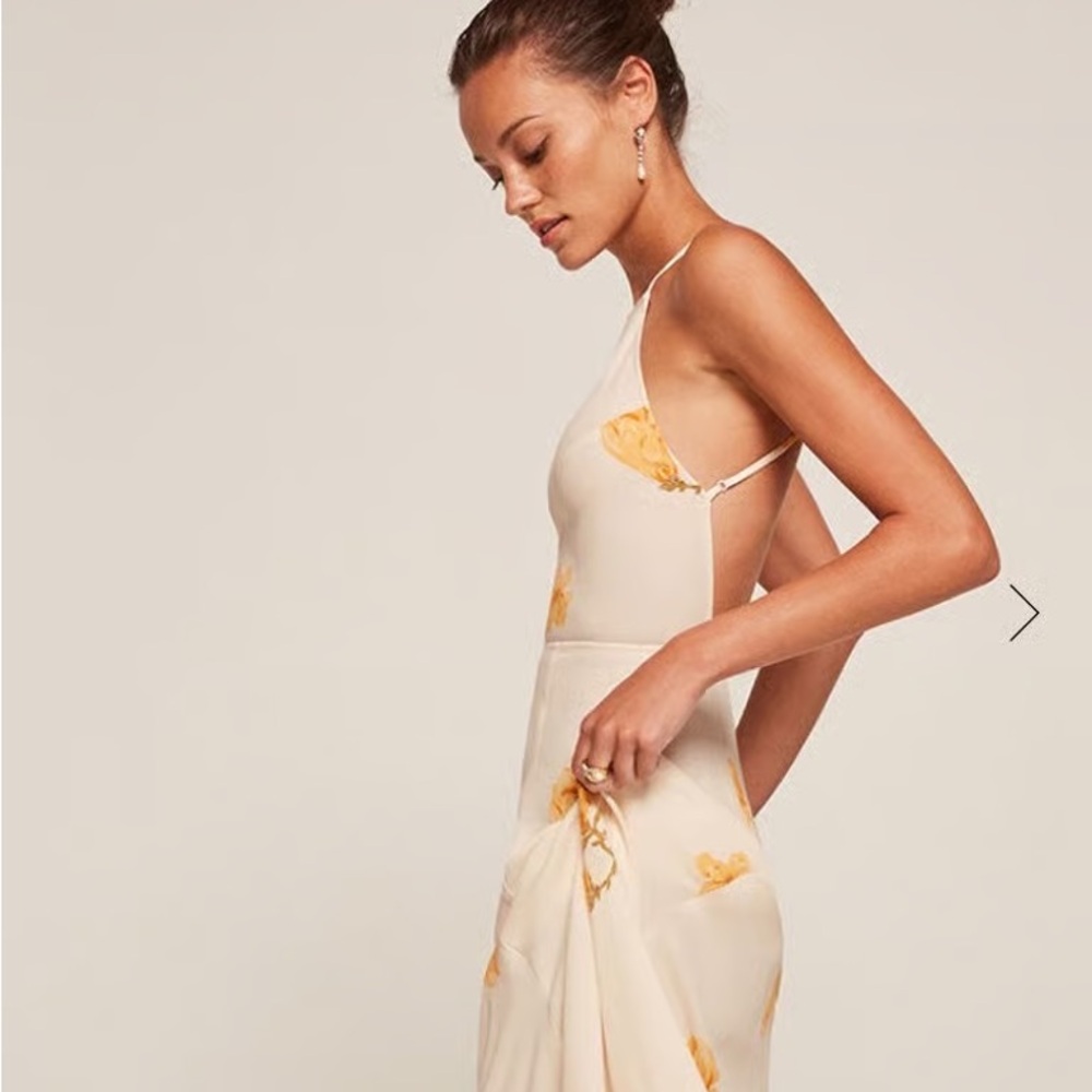 Reformation Myrtle Maxi Dress - Cream with Yellow Floral Motif - Picture 6 of 8